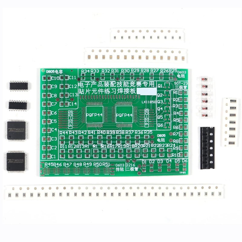 AEDIKO DIY SMD/SMT Components Practice Board Soldering Skill Training Kit - Image 1