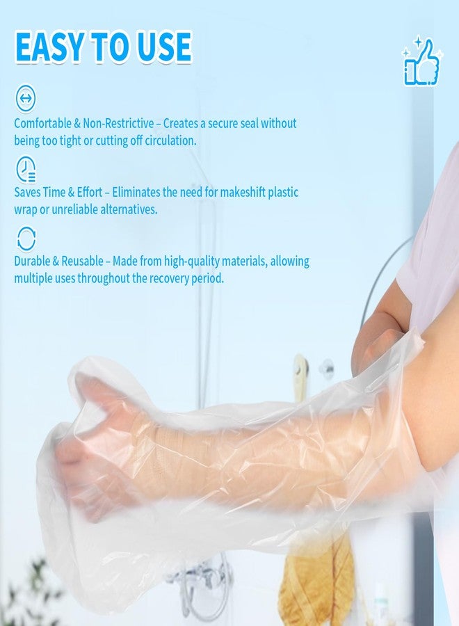 FRONTLINE Arm Cast Covers for Shower Adult Waterproof Cast and Wound Protector 100% Watertight Seal Reusable Sleeve 3 Pack (Large 32 Inch) - Image 5