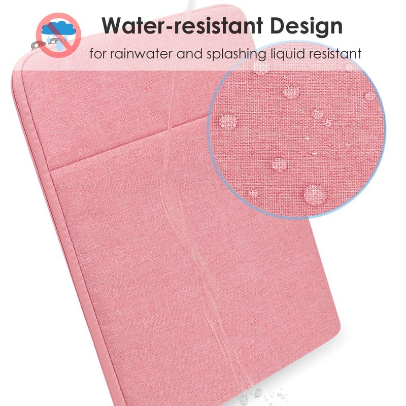 ProElife 12-Inch Laptop Tablet Sleeve Case Canvas Cover for 2022-2014 Surface Pro 4/5 / 6/7 / 7+ / 8/9|Surface Laptop Go 1/2 12.4"|MacBook Air/Pro 13'' M1|Samsung Galaxy Tab S8+/S7+ Bag (Pink) - Image 4