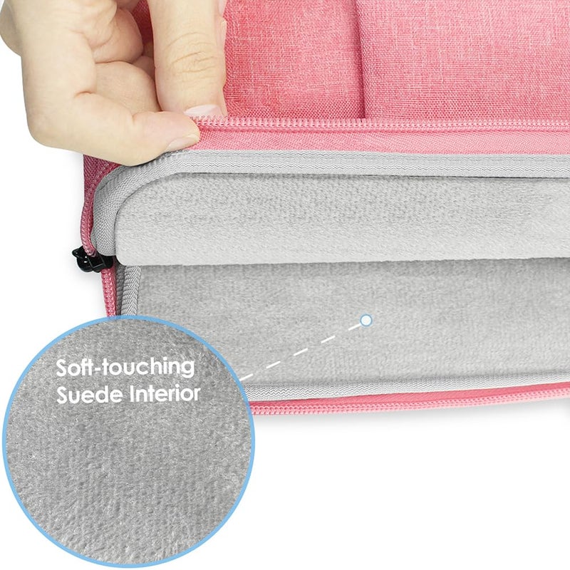 ProElife 12-Inch Laptop Tablet Sleeve Case Canvas Cover for 2022-2014 Surface Pro 4/5 / 6/7 / 7+ / 8/9|Surface Laptop Go 1/2 12.4"|MacBook Air/Pro 13'' M1|Samsung Galaxy Tab S8+/S7+ Bag (Pink) - Image 5