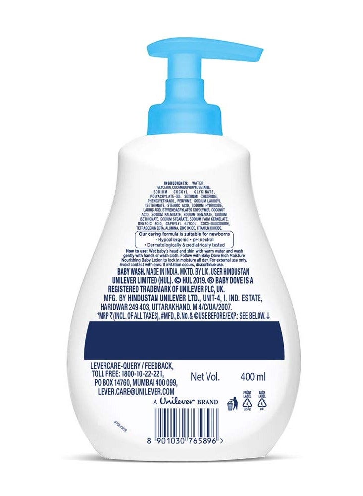 Dove Baby Dove Rich Moisture Hair to Toe Baby Wash 400 ml and Rich Moisture Nourishing Baby Lotion 200ml Combo - Image 3