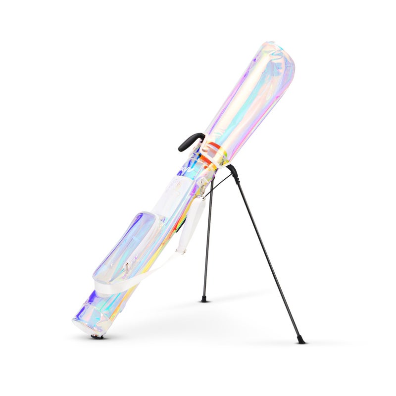 KVV Lightweight Sunday Golf Stand Bag, Colorful Fashion Pitch and Putt Golf Bag (Holographic) - Image 1
