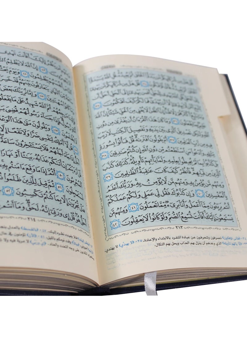 المصحف المفهرس شاموا مذهب الأطراف المصحف المفهرس بالرسم العثماني وبهامشه التبيان لكلم المنان من تفسير السعدي 12x17 سم - Image 5