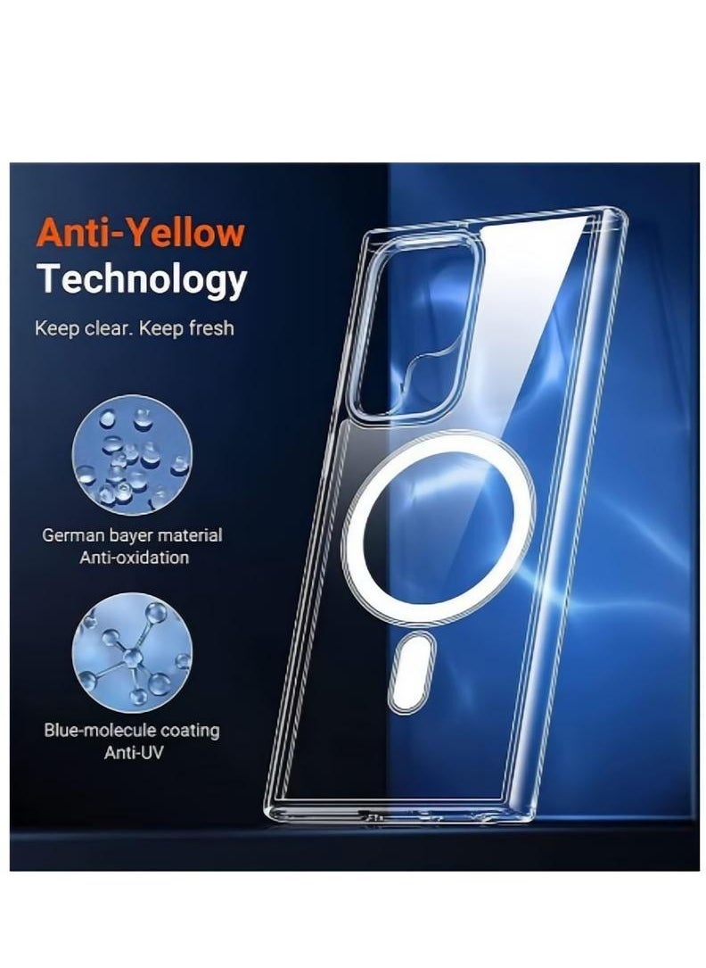 Generic - Case Cover Clear for Samsung Galaxy S24 Ultra with Support Magsafe Charger Charging Thin Shockproof and Transparent Non-yellow Case - Image 1