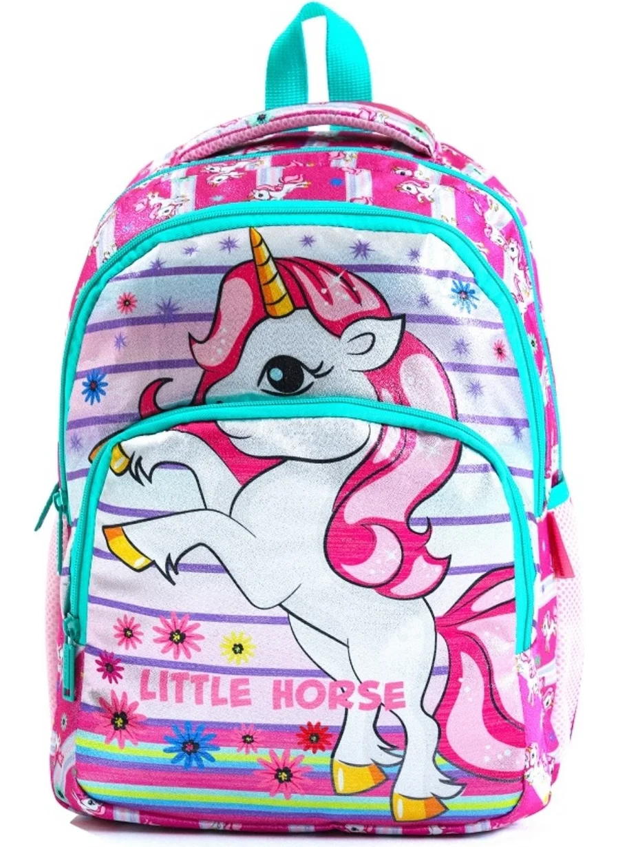 Esbuik New Season Lunchbox and Pen Holder Gift Orthopedic - Unicorn Patterned 3-Piece School Bag Set