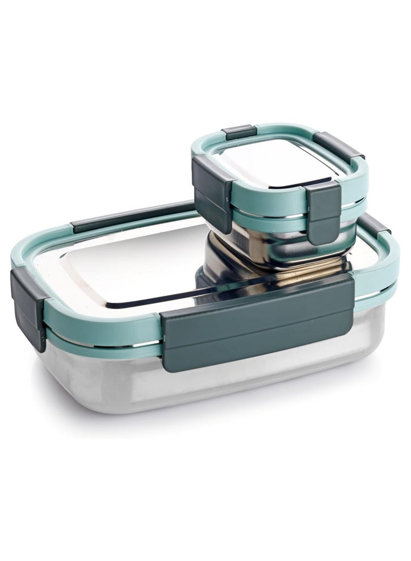 Ganesh Shine Stainless Steel Airtight Leak-Proof Lunch Box for Office, School, Picnic - Color May Vary - 750 Ml - Image 1