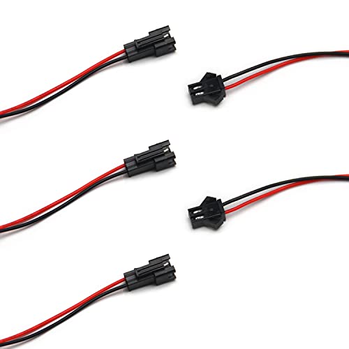 Fielect 5Pairs JST SM 2Pins Plug Male to Female Wire Connector 20cm Length EL Wire Cable Cord Connector 2.54mm Pitch - Image 4