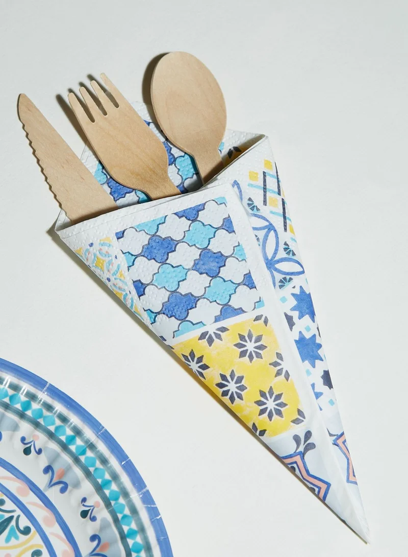 Talking Tables Souk, Napkins, Blue, 33Cm, 21Pk
