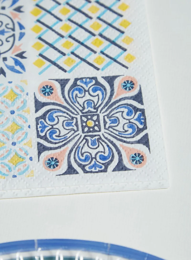 Talking Tables Souk, Napkins, Blue, 33Cm, 21Pk