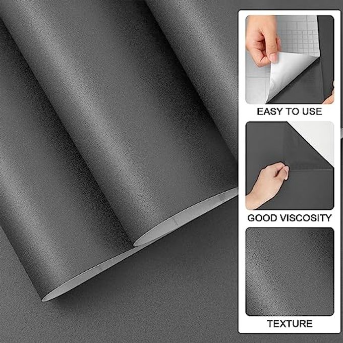 practicalws (15.7 inchx236.2 inch) Grey Wallpaper Self Adhesive Peel and Stick Wall Pattern for Living Room TV Wall Store Backdrops Thick Wallpaper PVC DIY Decorative Roll - Image 5