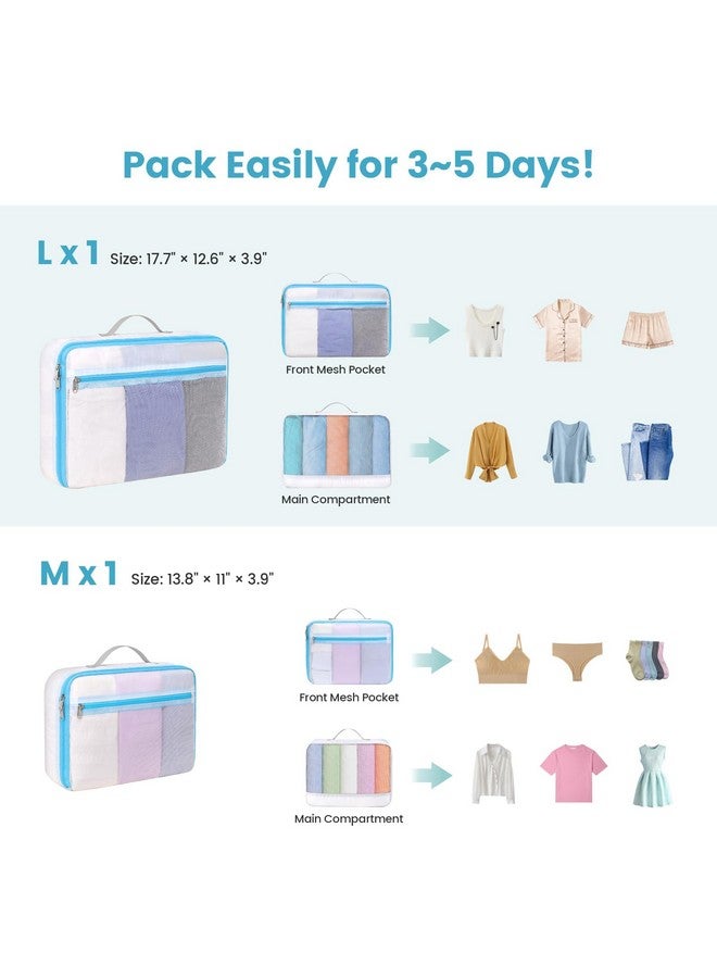 Cambond Mesh Packing Cubes for Travel - 2 Set See Through Packing Cubes for Suitcase Organizer with Front Mesh Pocket for Small Items, Lightweight Travel Bag Luggage Organizer Bags Travel Essentials - Image 2