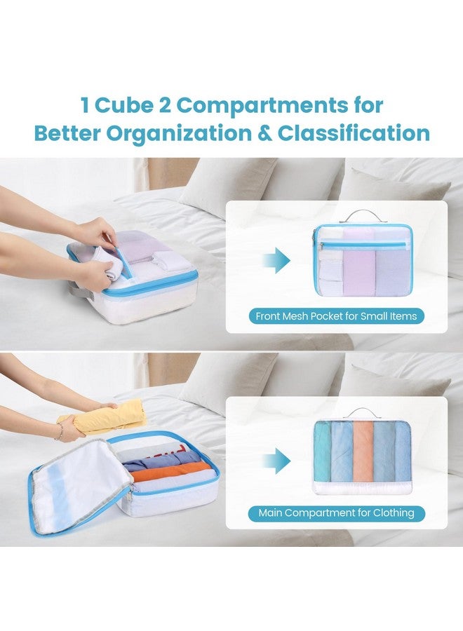 Cambond Mesh Packing Cubes for Travel - 2 Set See Through Packing Cubes for Suitcase Organizer with Front Mesh Pocket for Small Items, Lightweight Travel Bag Luggage Organizer Bags Travel Essentials - Image 3
