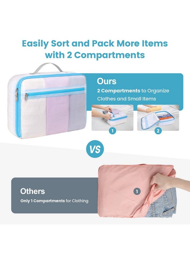 Cambond Mesh Packing Cubes for Travel - 2 Set See Through Packing Cubes for Suitcase Organizer with Front Mesh Pocket for Small Items, Lightweight Travel Bag Luggage Organizer Bags Travel Essentials - Image 4