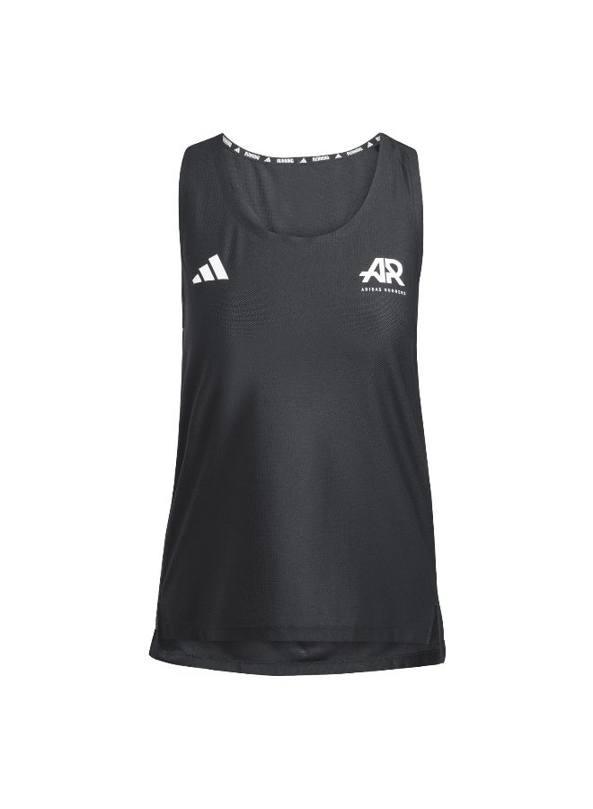 Adidas Otr Ar Singl W Black Running Shirts For Women 2XS - Image 1
