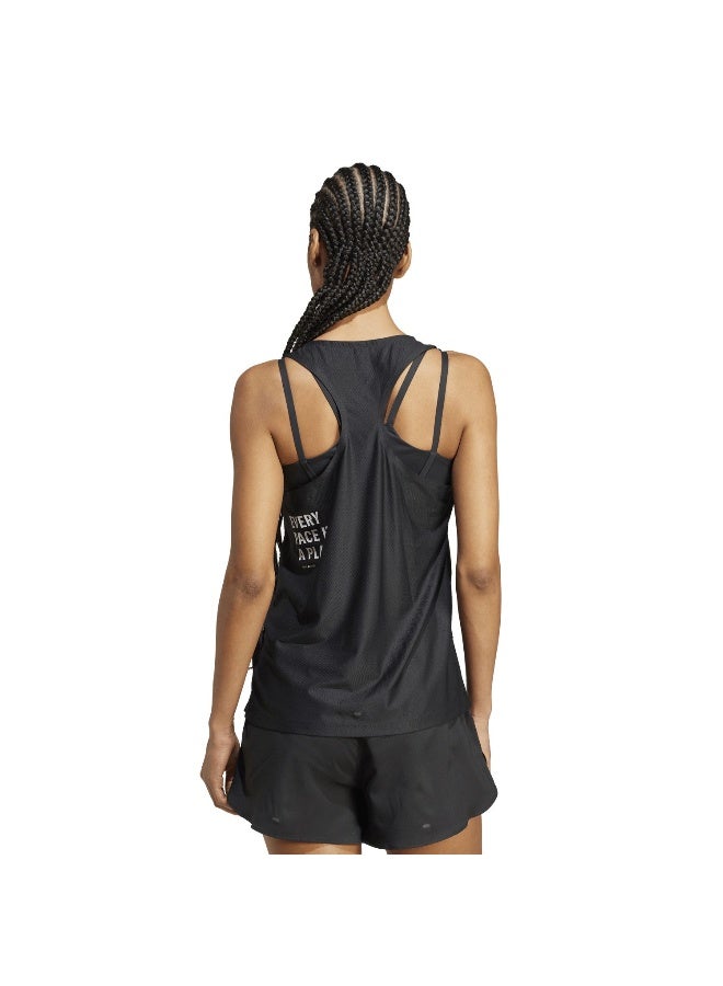 Adidas Otr Ar Singl W Black Running Shirts For Women 2XS - Image 3