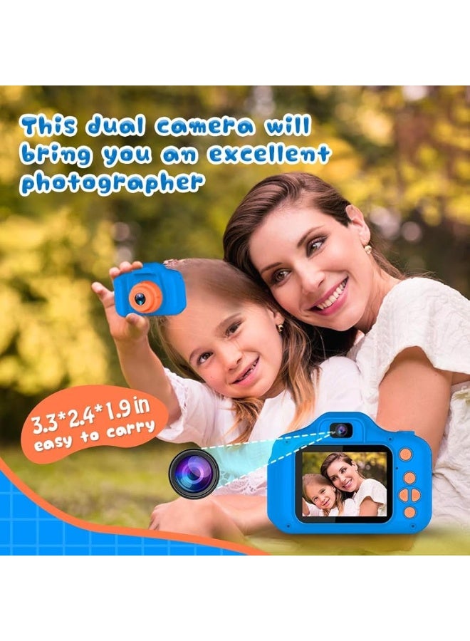 Seckton Upgrade Kids Selfie Camera, Christmas Birthday Gifts for Boys Age 3-9, HD Digital Video Cameras for Toddler, Portable Toy for 3 4 5 6 7 8 Year Old Boy with 32GB SD Card-Navy Blue - Image 1