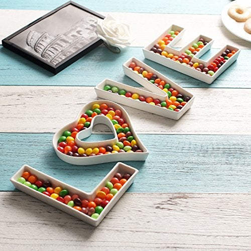 Coffeezone Small Porcelain Candy Dishes for LOVE Wedding Gift or Party Decoration (Letter L) - Image 5