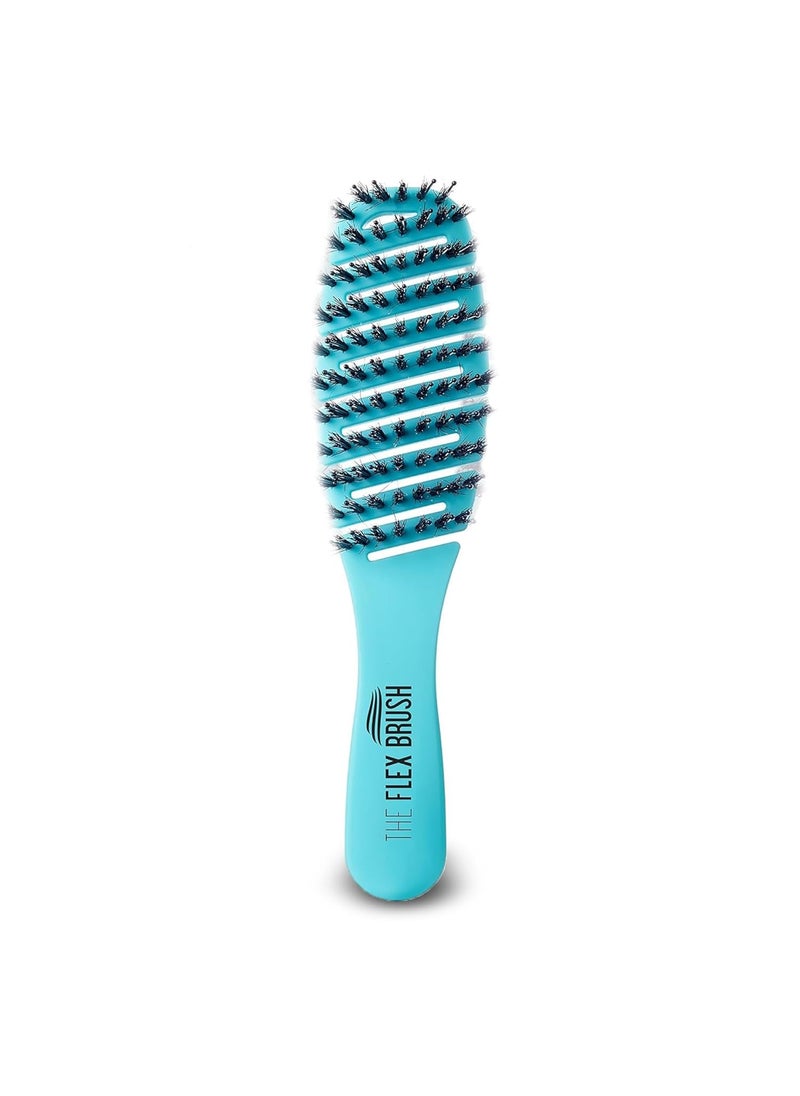 THE FLEX BRUSH - Flex Brush  Petite Vented Hair Brush for Blow Drying Flexible Bristle Flex Brush for Women  Kids Detangling Massages Scalp for Hair Growth Lightweight  Vented for Faster Drying Blue - Image 1