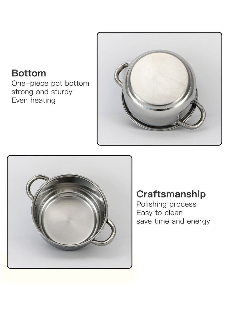 Sharpdo 12 Piece Stainless Steel Stock Pot Frying Pan Cookware Set - Image 3