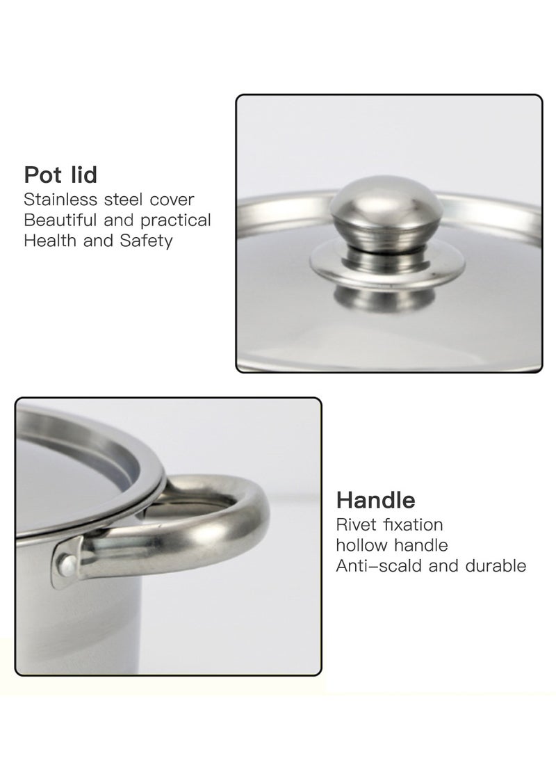 Sharpdo 12 Piece Stainless Steel Stock Pot Frying Pan Cookware Set - Image 4