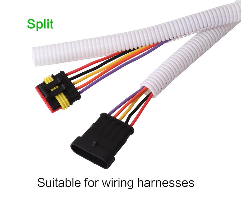 Alex Tech 25ft - 1/4 inch Split Wire Loom Tubing - White - Image 3