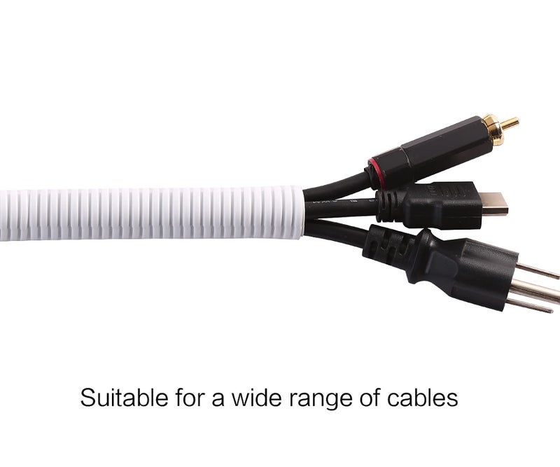 Alex Tech 25ft - 1/4 inch Split Wire Loom Tubing - White - Image 4