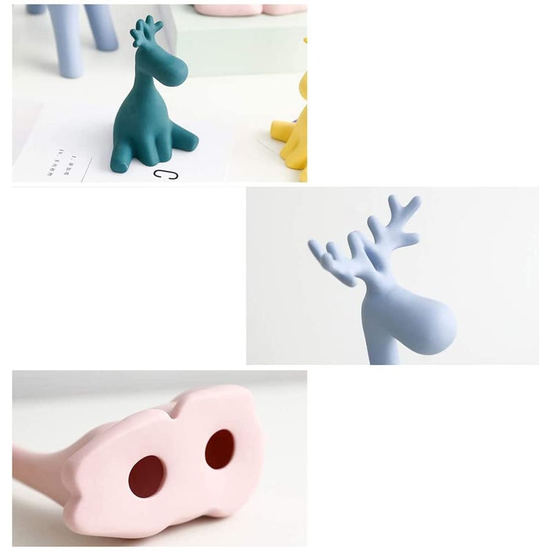 LADROX Reindeer Family Statue for Home Decor Resin Figurine Set Pack of 4 Pieces Multicolor - Image 2