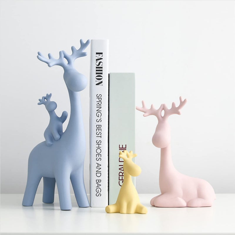 LADROX Reindeer Family Statue for Home Decor Resin Figurine Set Pack of 4 Pieces Multicolor - Image 3
