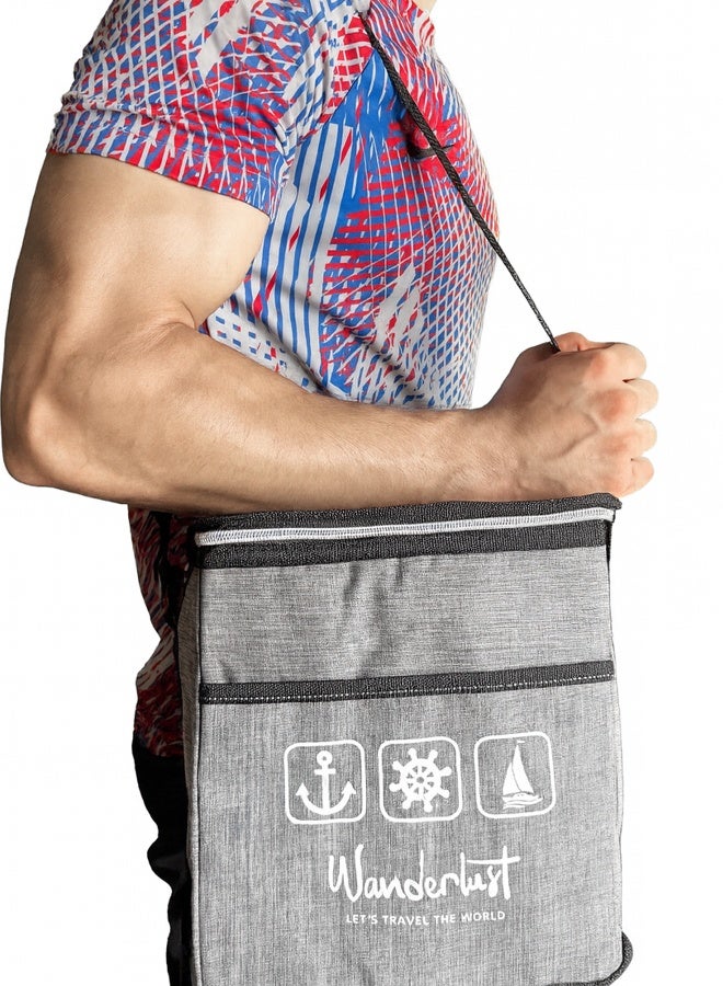 توشيونيكس حقيبة غداء حرارية بتصميم وندرلاست – حقيبة طعام معزولة للمكتب، المدرسة، التخييم، النزهات – مع جيب أمامي وسحاب وحزام طويل – قماش أوكسفورد لحمل الوجبات والمشروبات – الحجم 22×17×25 سم – سعة 9.3 لتر - Image 3