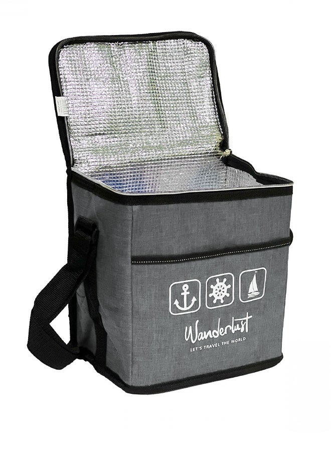 توشيونيكس حقيبة غداء حرارية بتصميم وندرلاست – حقيبة طعام معزولة للمكتب، المدرسة، التخييم، النزهات – مع جيب أمامي وسحاب وحزام طويل – قماش أوكسفورد لحمل الوجبات والمشروبات – الحجم 22×17×25 سم – سعة 9.3 لتر - Image 2