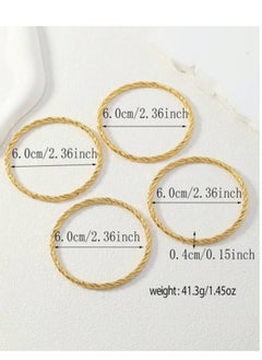 YUCCA Large Set of 4 Copper Twisted Rope Cuff Bracelets, 24K Gold Plated, Luxury and Fashionable - Perfect Wedding, Birthday, Mother's Day Gift for Girlfriends and Moms  - Image 3
