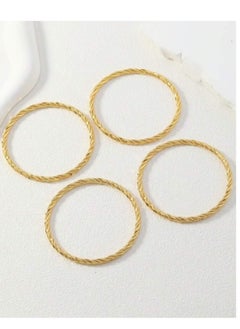 YUCCA Large Set of 4 Copper Twisted Rope Cuff Bracelets, 24K Gold Plated, Luxury and Fashionable - Perfect Wedding, Birthday, Mother's Day Gift for Girlfriends and Moms  - Image 4