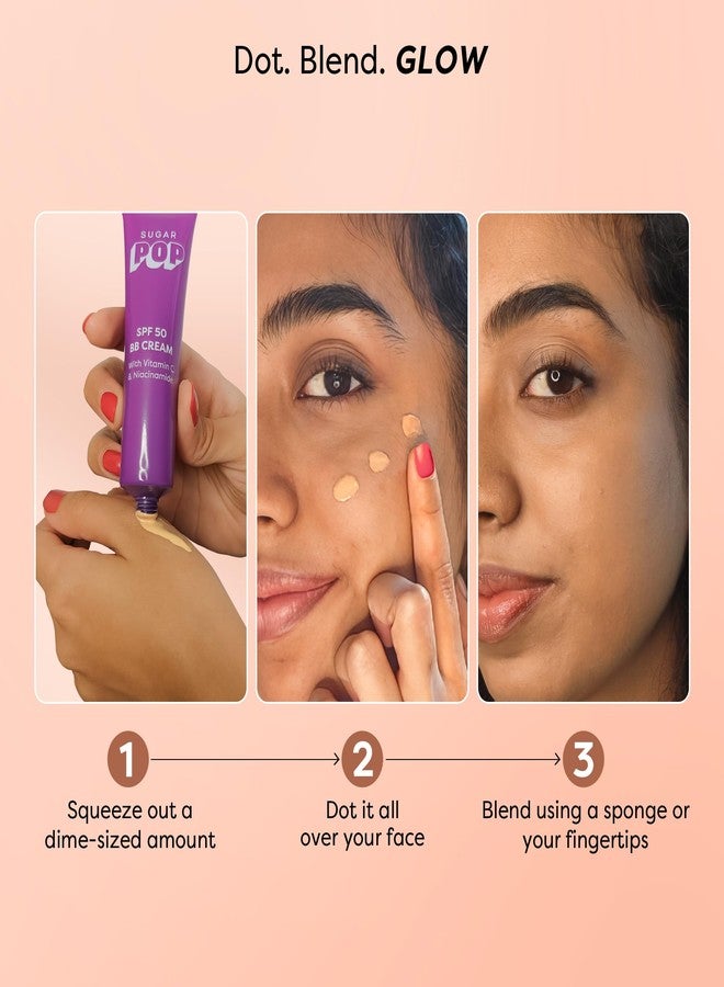 SUGAR POP SPF 50 BB Cream with Vitamin C & Niacinamide | Tinted Moisturiser with Matte Finish | Lightweight | 30gm - 01 Sand - Image 4