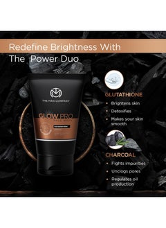 The Man Company Glow Pro Face Wash For Men - 100Ml | Enriched With Glutathione, Charcoal | Instant Glow, Deep Cleansing & Evens Skin Tone | Men'S Face Wash For Dry Skin | Toxin Free  - Image 2