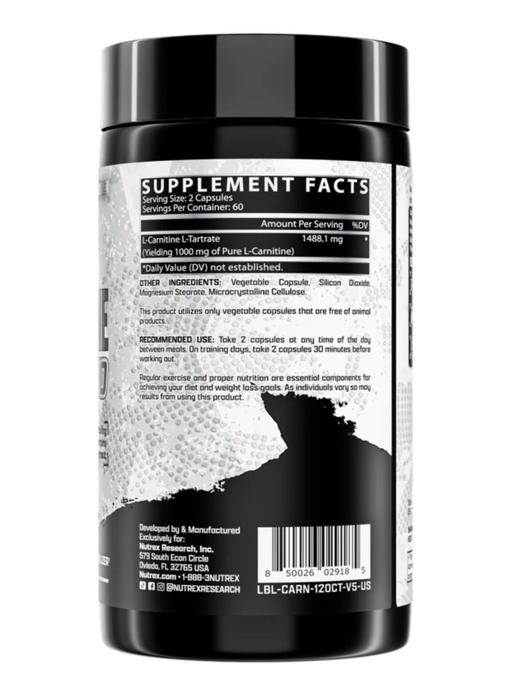 نورتكس ريسيرش نوتريكس إل-كارنيتين 1000 - 120 كبسولة - Image 3