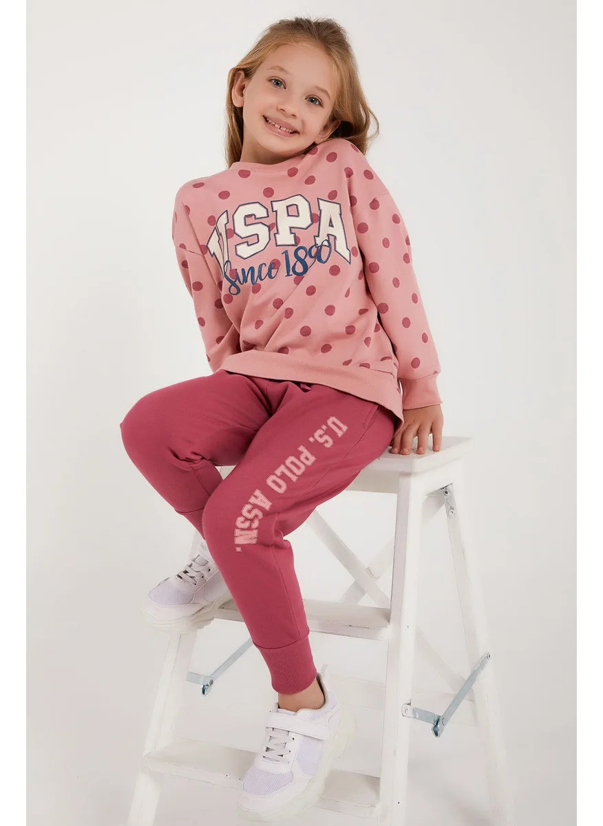 U.S. Polo Assn. BASE. Polo Assn. Base. Polo Assn Licensed Retro Pink Girl's Polka Dot Tracksuit Suit