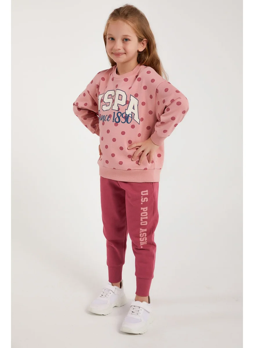 يو اس بولو اسن BASE. Polo Assn. Base. Polo Assn Licensed Retro Pink Girl's Polka Dot Tracksuit Suit