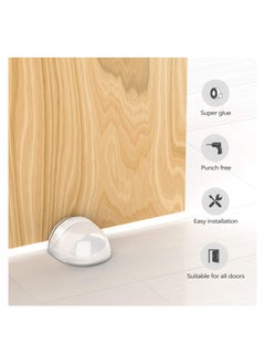 KASTWAVE Doorstop, Wall Protection Self-Adhesive Door Stopper for Door Buffer Floor Stop Shock Absorbent Wall Bumper for The Home and Office Wall Protector - Clear 4pcs  - Image 3