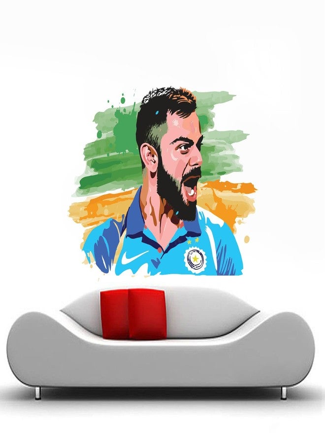 Sticker Yard Virat Kohli India Vinyl Wall Sticker for Living Room/Bedroom/Office and All Decorative Wall Stickers Size 55X46CM - Image 2