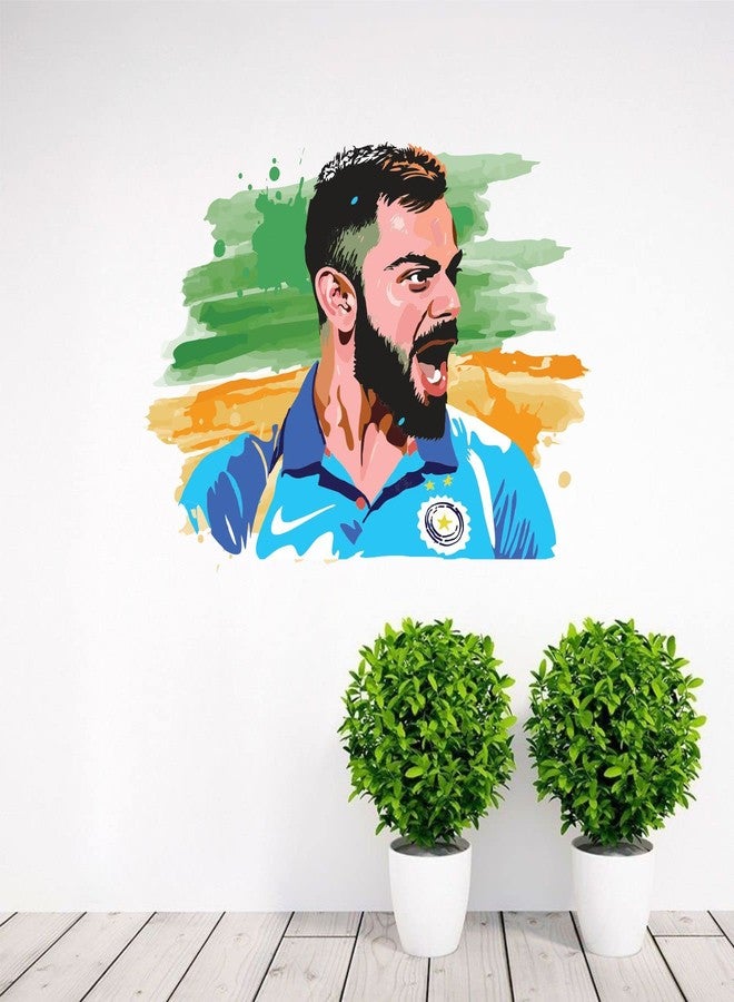Sticker Yard Virat Kohli India Vinyl Wall Sticker for Living Room/Bedroom/Office and All Decorative Wall Stickers Size 55X46CM - Image 3