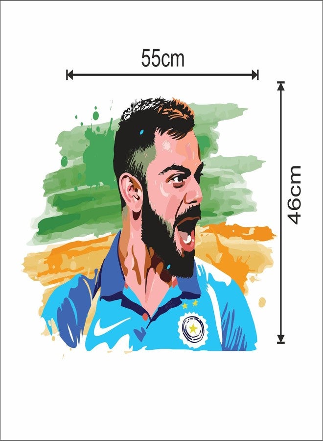 Sticker Yard Virat Kohli India Vinyl Wall Sticker for Living Room/Bedroom/Office and All Decorative Wall Stickers Size 55X46CM - Image 4