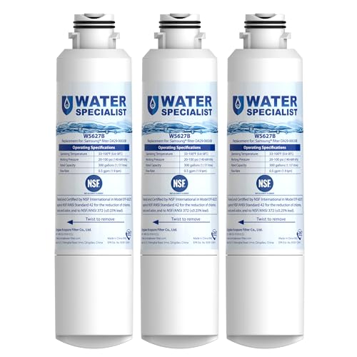 Waterspecialist فلتر مياه سامسونج DA29-00020B من واترسبشاليست للثلاجات، بديل لفلتر مياه سامسونج DA29-00020B، HAF-CIN، RS25J500DSR، RF28HMEDBSR، HAF-CIN/EXP، RF4287HARS، RF28HFEDBSR، 3 فلاتر - Image 1