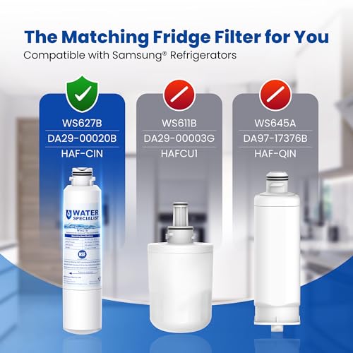 Waterspecialist فلتر مياه سامسونج DA29-00020B من واترسبشاليست للثلاجات، بديل لفلتر مياه سامسونج DA29-00020B، HAF-CIN، RS25J500DSR، RF28HMEDBSR، HAF-CIN/EXP، RF4287HARS، RF28HFEDBSR، 3 فلاتر - Image 2