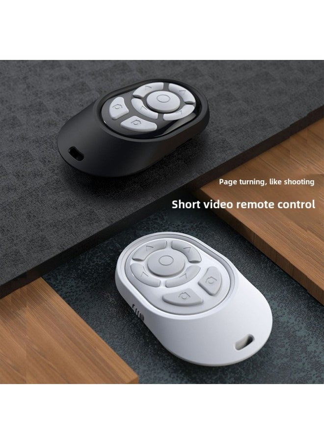 Mobile Phone Bluetooth Remote Control Multi-function Brush Video Reading Page Turning Artifact Photo Shooting Selfie Controller-Color:(Black) Rechargeable Short Video Flip Shooting Remote Control - Image 2