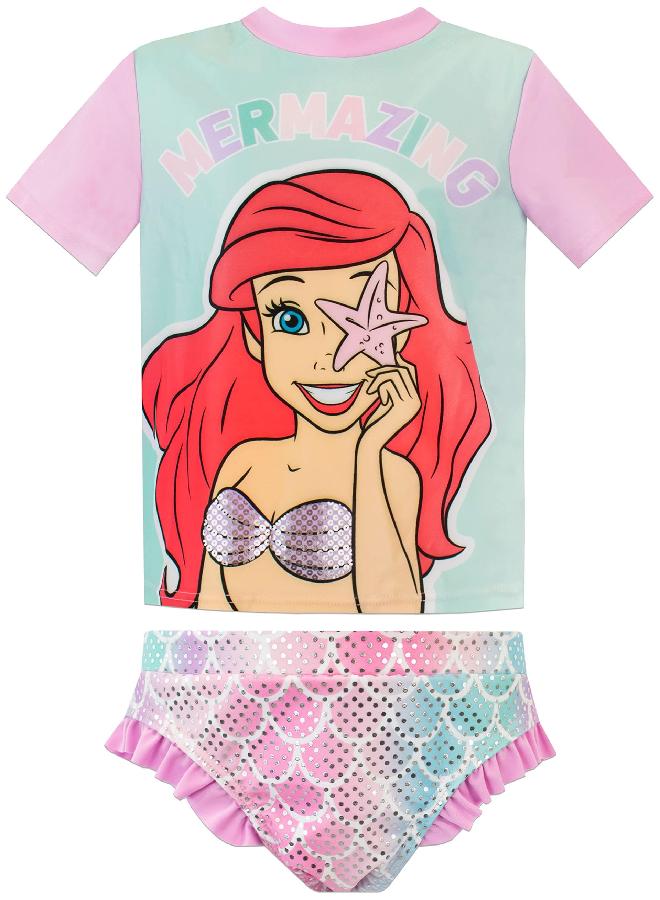 Disney Princess Bathing Suit, The Little Mermaid Bathing Suit, Ariel Swimsuit for Girls, Girls Swimsuits, Multicoloured 7 - Image 5