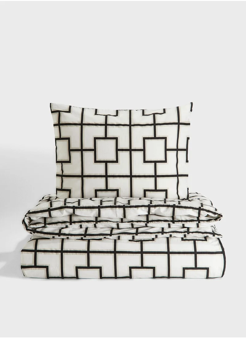 H&M Graphic-Print Single Duvet Cover Set