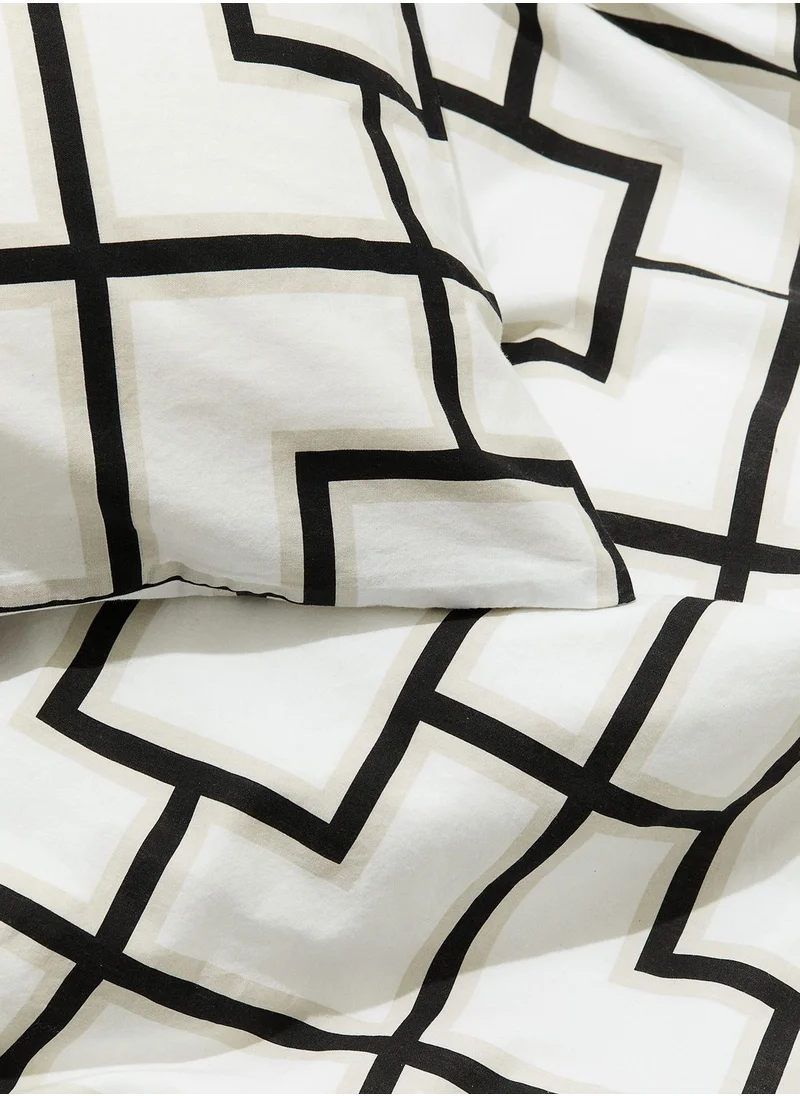 H&M Graphic-Print Single Duvet Cover Set