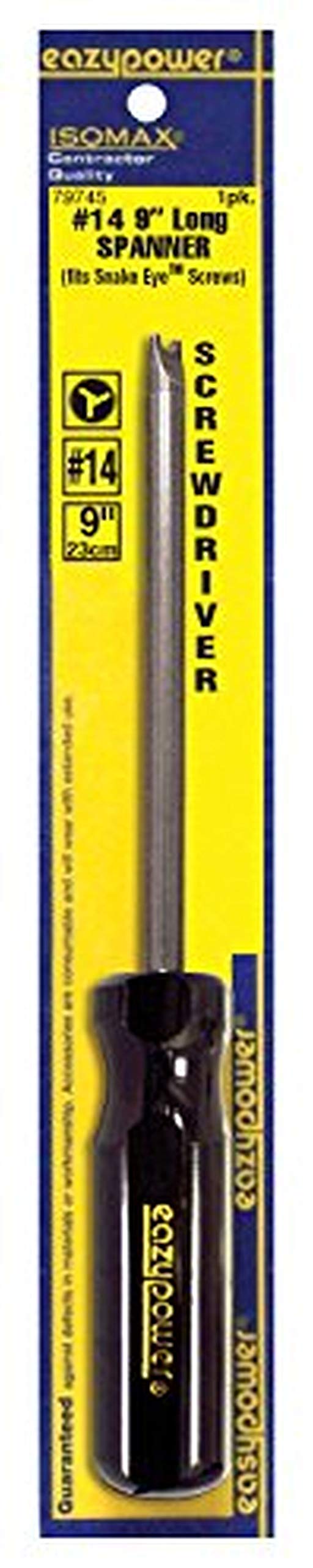 Eazypower 79745 1Pack 14 Spanner Security Isomax 9inch Screwdriver fits Snake Eye Screw