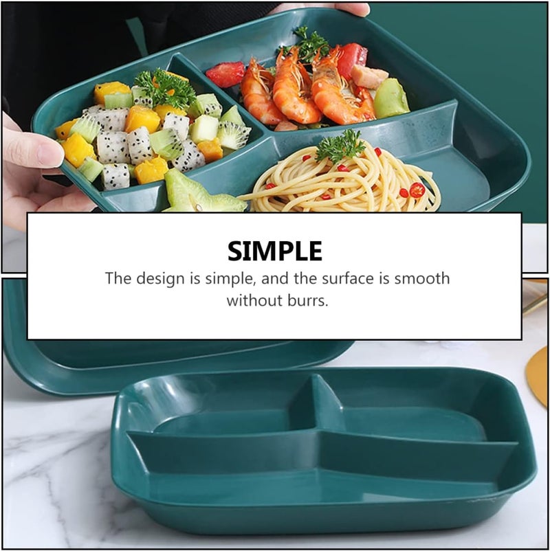 RoarCraft Divided Plates 10 Inch for Adults Portion Control Bariatric Plate Wheat Straw Plates with 3 Compartments Unbreakable Reusable Portion Control Plates BPA Free Mix 25CM 4PCs - Image 4
