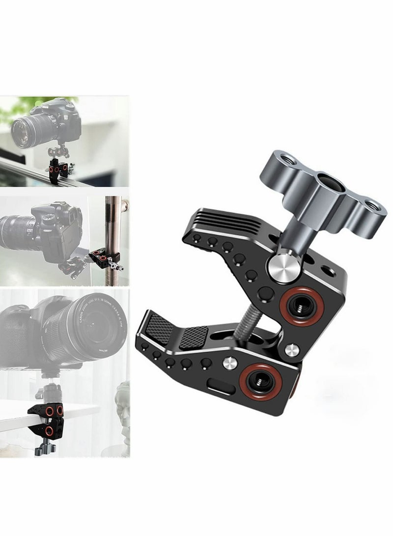 Captaintech Camera Mounts and Clamps Side Arms with 3/8 and 1/4 Screw Holes Tripods for Video Shooting Action Camera Phone Clips Selfie Live Streaming - Image 1